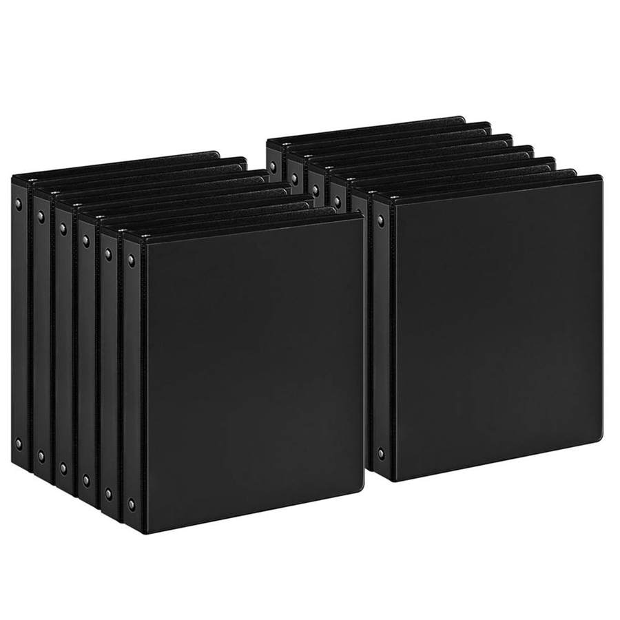 1-inch 3 Ring Binder with Durable -Premium 1'' Binders with 3 Roung Ring, Large 200 Sheet Capacity, Fit 8.5" x 11" US Letter Size Paper (1'' -Black 12 Packs)